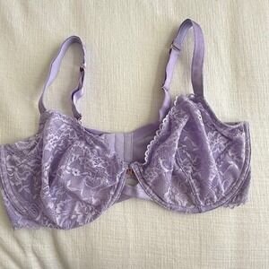 Savage x Fenty Lavender Lace Balconette Bra Full Coverage Unlined‎ Underwire